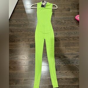 Green sleeveless jumpsuit